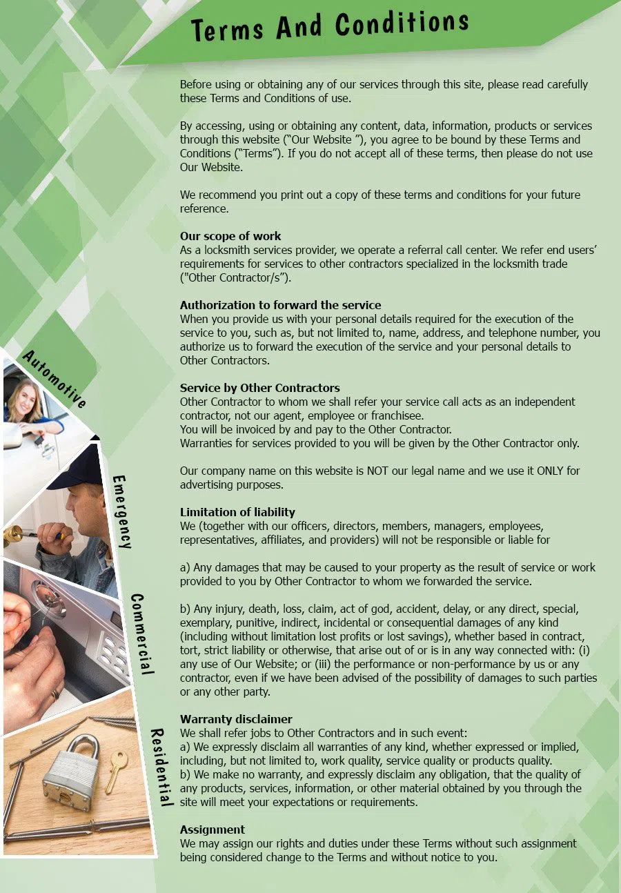 Houston 24 Hour Locksmiths Houston, TX 281-670-2372 - TermsAndConditions-2